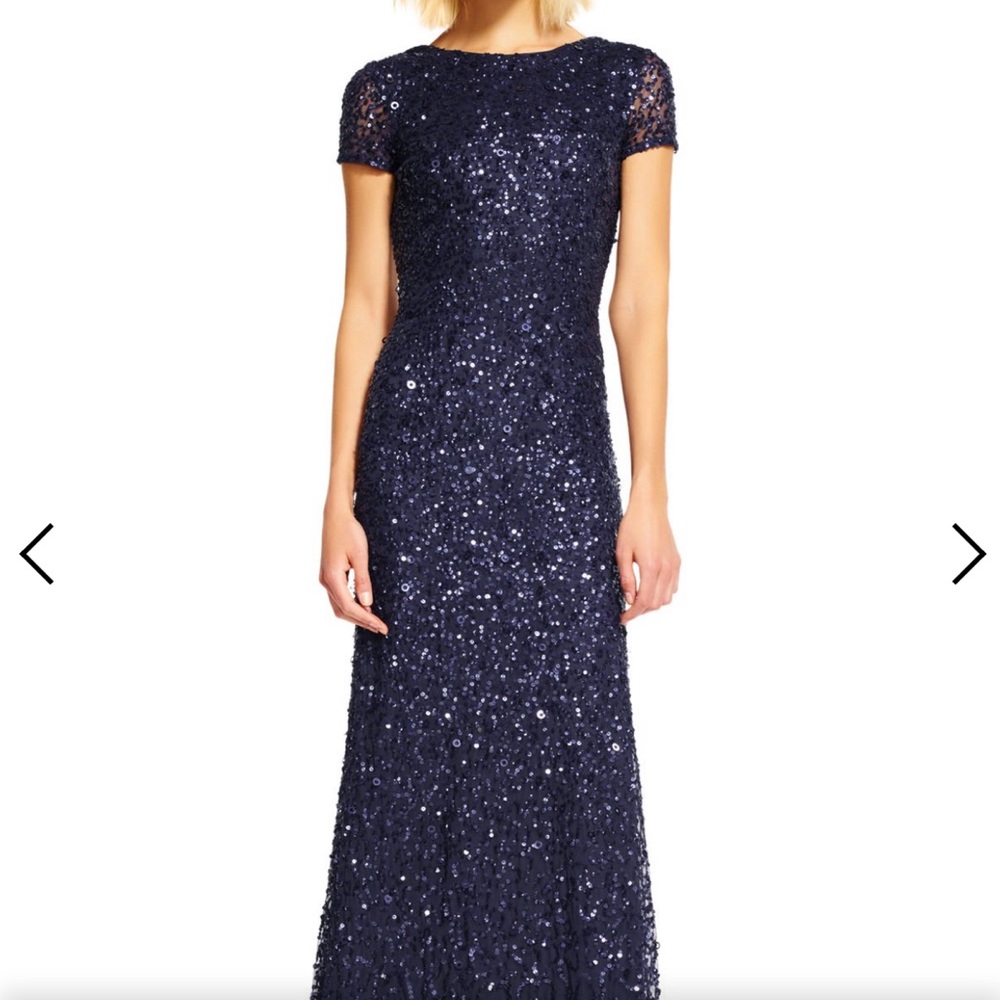 Adrianna papell formal bridesmaid prom sequin dres